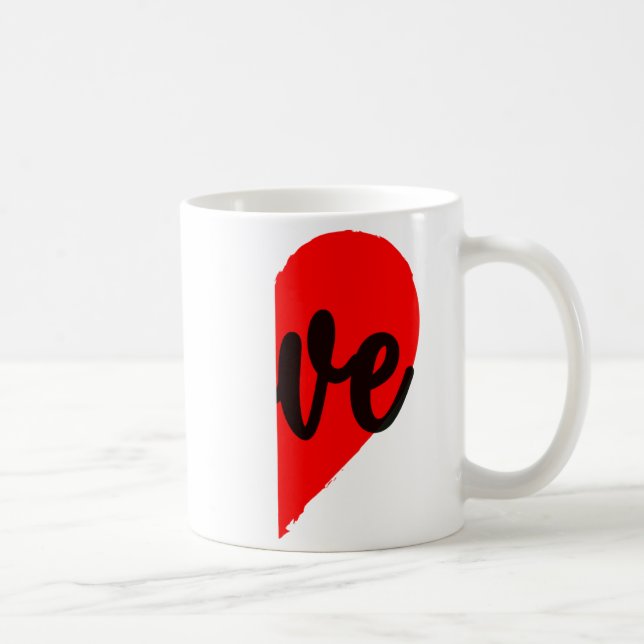 Couple Half Heart Love Valentines Day Women Men A  Kaffemugg (Höger)