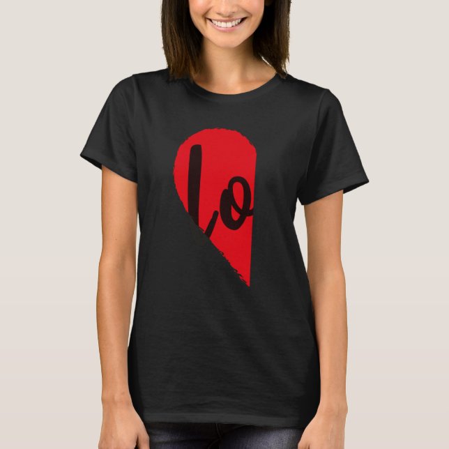Couple Half Heart LOVE  Valentines Day Women Men A T Shirt (Framsida)