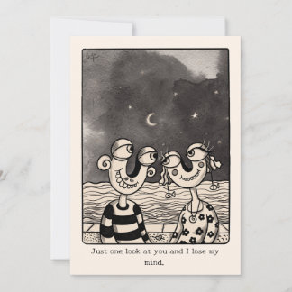 Couple In love hand drawn Valentine's Card Julkort