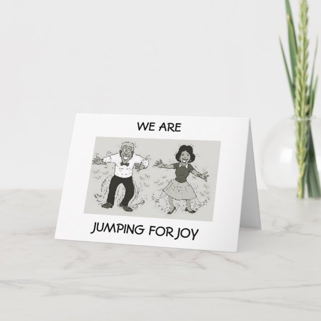 COUPLE JUMPAR PÅ JOBY PÅ DIN BIRTHDAY KORT (Framsida)