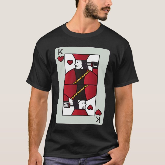 Couple King of Heart Card Valentines  Pair T Shirt (Framsida)