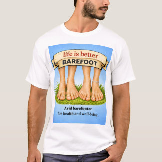 couple- life is better barefoot t shirt