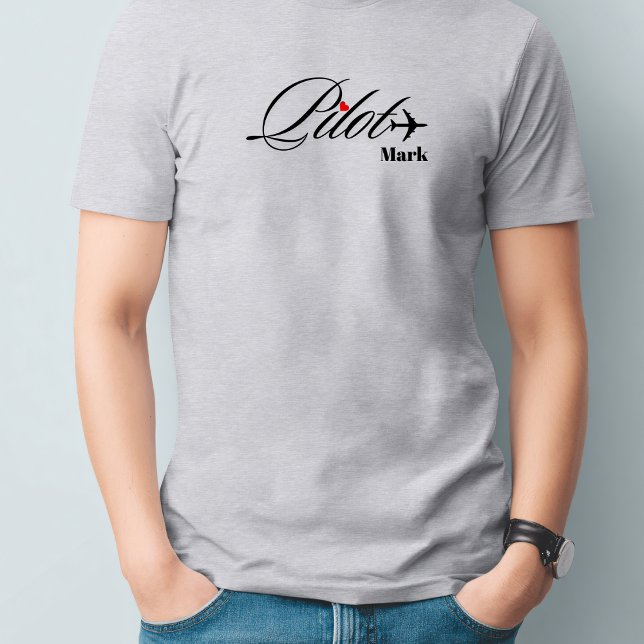 Couple Matching Pilot & Airplane Simple Custom T Shirt (Skapare uppladdad)