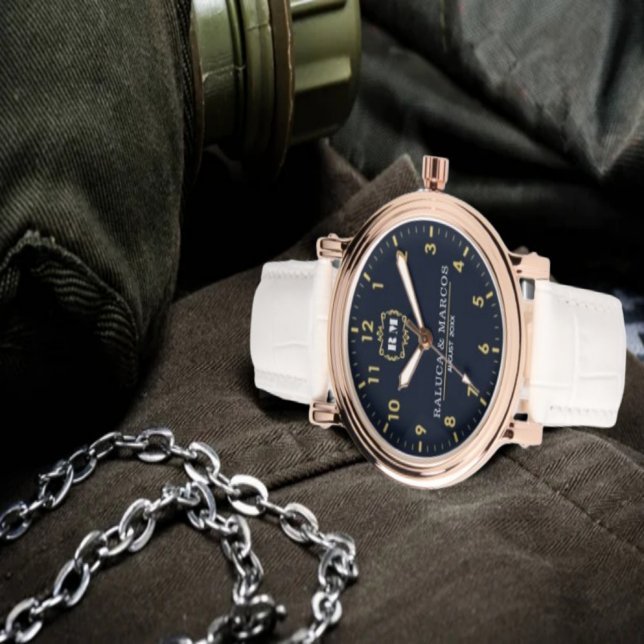 Couple names vintage elegant monogram  armbandsur (Skapare uppladdad)