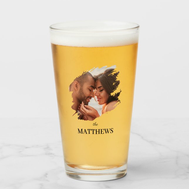 Couple Newlywed Simple Modern Photo Glaskopp (Framsida fylld)