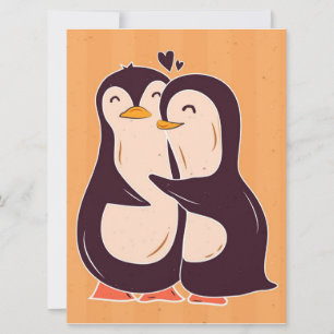 Couple Penguin Penguin Älskare Cute Maka Valenti