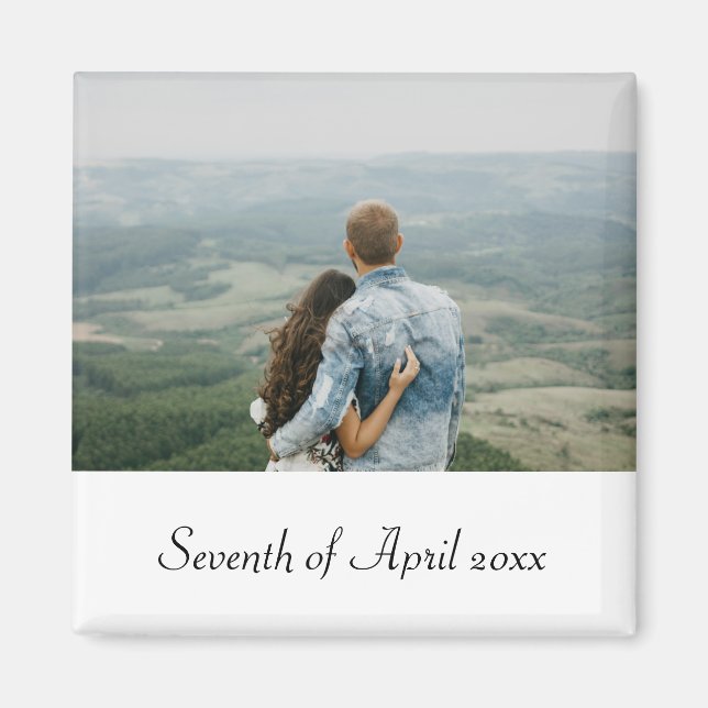 Couple photo wedding date magnet (Framsidan)