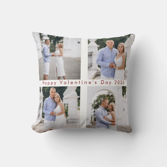 Couple Romantic Moments Customizable Valentine  Kudde (Framsida)