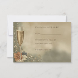 Couple’s Champagne Floral Wedding Shower OSA Kort