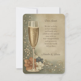 Couple’s Champagne Floral Wedding Shower Tack Kort