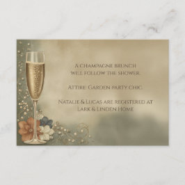 Couple’s Champagne Floral Wedding Shower Tilläggskort