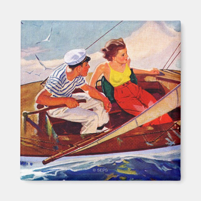 Couple Sailing by R.J. Cavaliere Magnet (Framsidan)