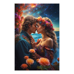 *~* Couple Sea Fantasy Romantic AP51 Sunset Fototryck