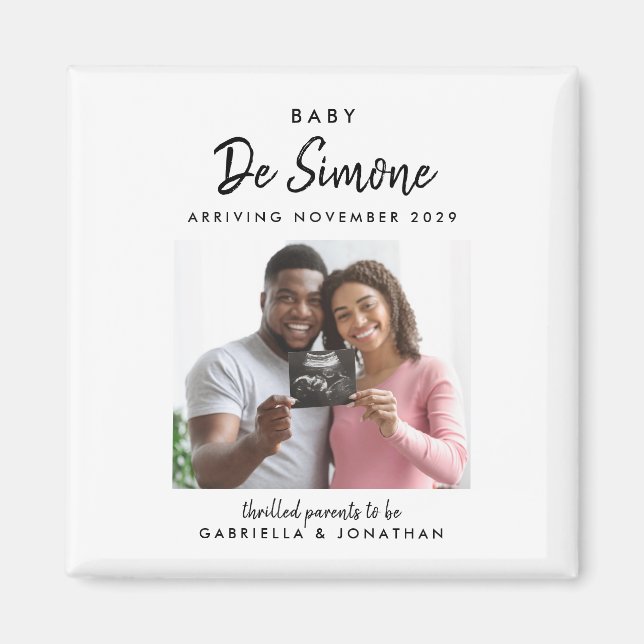 Couple Sonogram Photo Pregnancy Announcement Magnet (Framsidan)