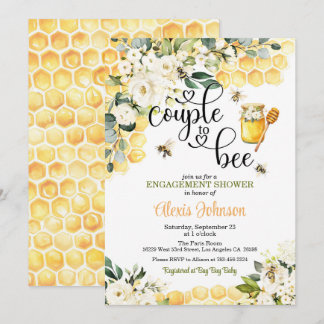 Couple to Bee Engagement Shower Invitation Inbjudningar