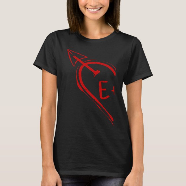 Couple Valentine Heart for Her E 2023 Happy Valent T Shirt (Framsida)