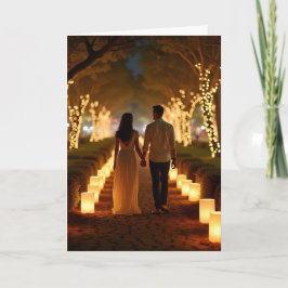 Couple Walking Valentine Helgkort