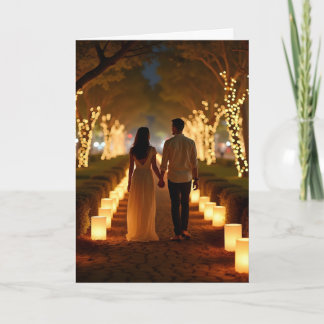Couple Walking Valentine Helgkort