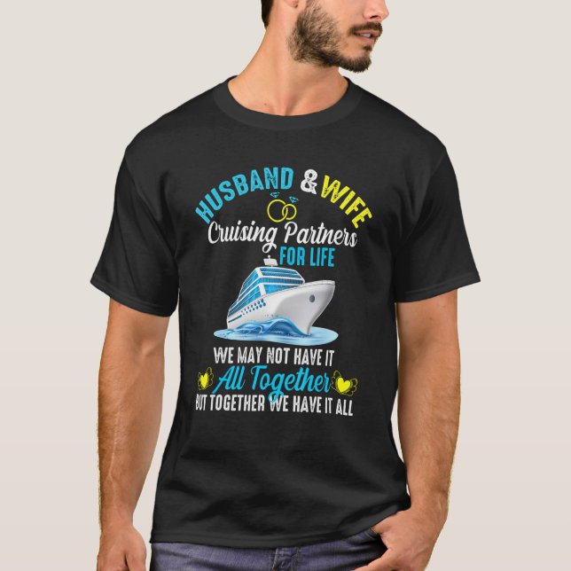 Couples Anniversary 2023 Cruise Trip Husband Wife  T Shirt (Framsida)