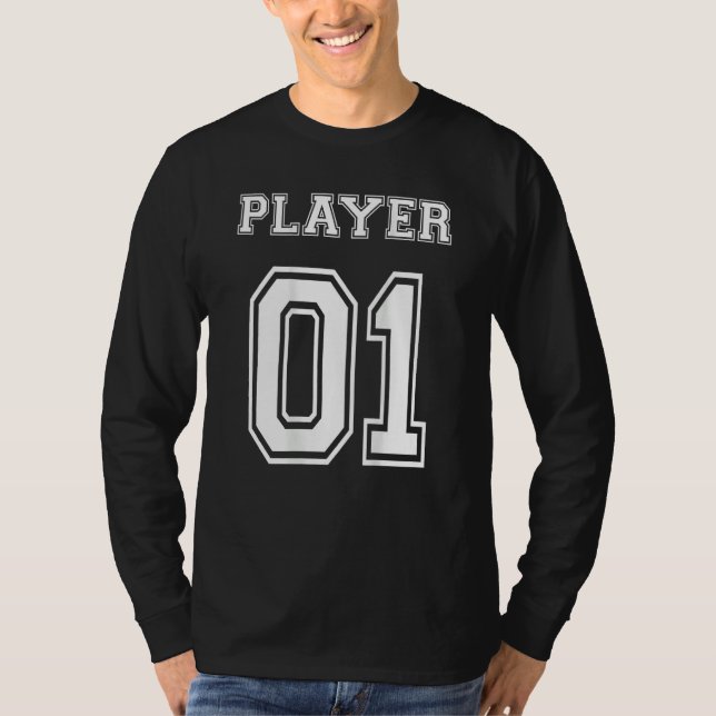 Couples Gamer Gaming Player 01 Print on back King T Shirt (Framsida)