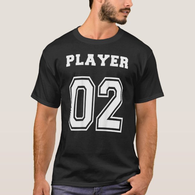 Couples Gamer Gaming Player 02 Print on back King T Shirt (Framsida)