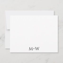 Couple's Initials Newlyweds Black White Stationery Anteckningskort