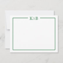 Couple's Initials Newlyweds Monogram Green