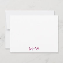 Couple's Initials Newlyweds Wine Red Stationery