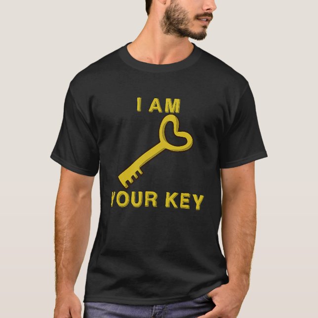 Couples Lock and Key Cute Men Women Husband Wife T Shirt (Framsida)