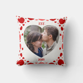 Couples Love Keepsake Heart Photo Throw Pillow Kudde
