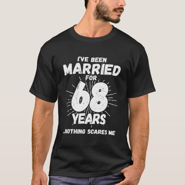 Couples Married 68 Years - Funny 68th Wedding Anni T Shirt (Framsida)
