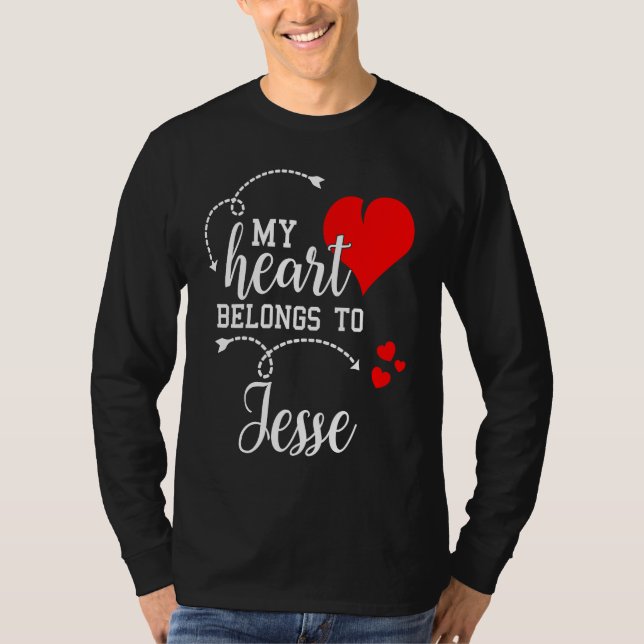 Couples Matching  My Heart Belong to Jesse  My Lov T Shirt (Framsida)
