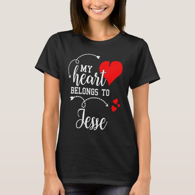 Couples Matching  My Heart Belong to Jesse  My Lov T Shirt (Framsida)