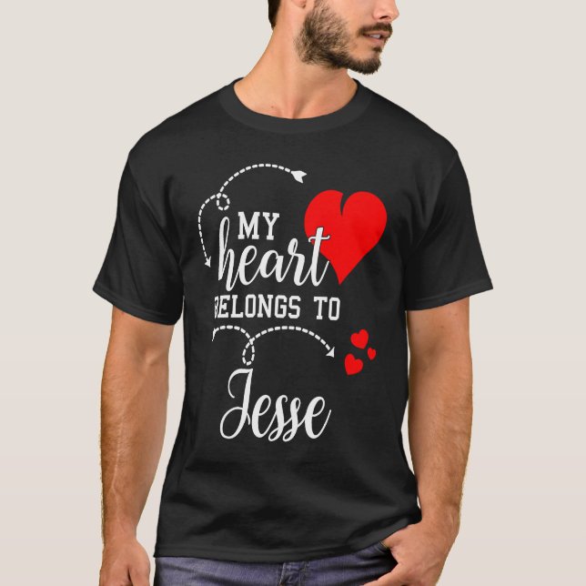 Couples Matching  My Heart Belong to Jesse  My Lov T Shirt (Framsida)