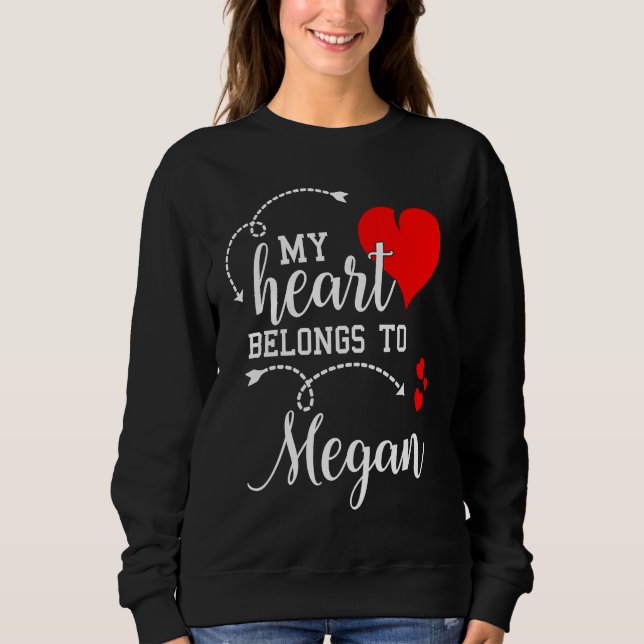 Couples Matching  My Heart Belong to Megan  My Lov T Shirt (Framsida)