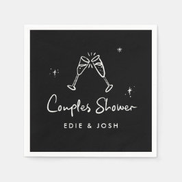 Couples shower modern natural elegant handwritten pappersservett