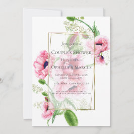 COUPLE'S SHOWER | Rosa Poppy Bouquet Inbjudningar