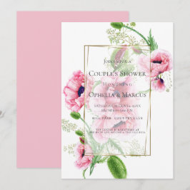 COUPLE'S SHOWER | Rosa Poppy Bouquet Inbjudningar