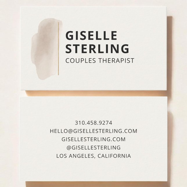 Couples Therapist Neutral Beige Visitkort (Skapare uppladdad)