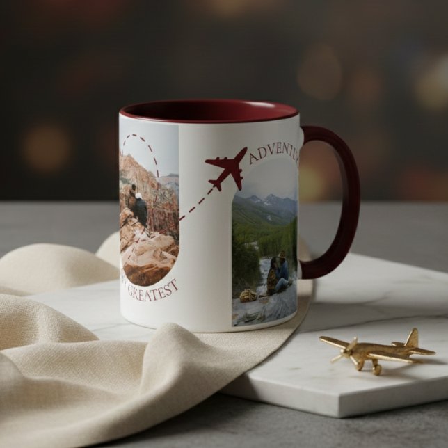 Couples Travel Greatest Adventure Photo  Mugg (Gift this personalized Couples Travel Greatest Adventure Photo Mug!)