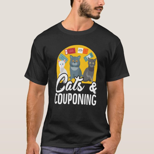 Couponer Couponing Cats & Couponing T Shirt (Framsida)