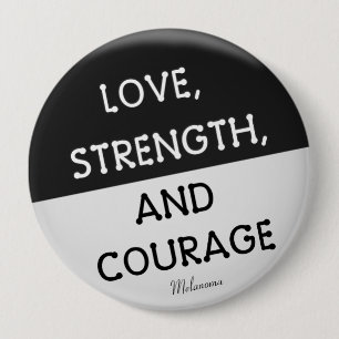 Courage Badge Melanoma Cancer (svart) Knapp