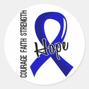 Courage Faith Hope 5 Colon Cancer Runt Klistermärke