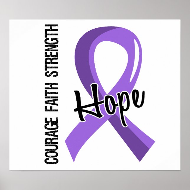 Courage Faith Hope 5 Hodgkins Lymphoma Poster (Framsidan)