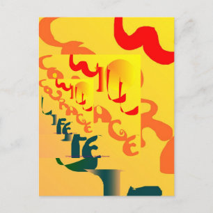 Courage Graffiti Postcard Vykort