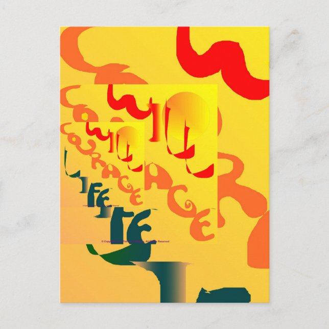 Courage Graffiti Postcard Vykort (Framsida)