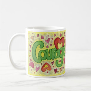 Courage Heart Ord Art Anpassningsbar Coffee Kopp