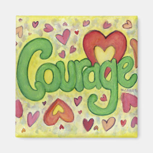 Courage Heart Ord Art Anpassningsbar Fridge Magnet