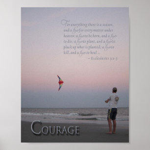 Courage Kite Flyer på Beach Poster