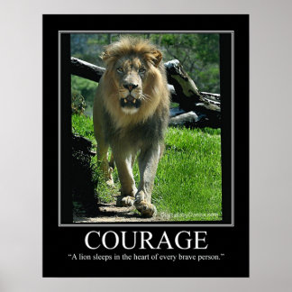 COURAGE Large Gloss Poster - Lejon (Motivering)